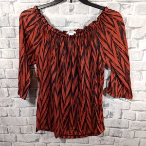 Burnt Orange Off the Shoulder Top by Isela S